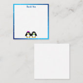 Pinguïn paar bedankt Opmerking Kaart Notitiekaartje (Voorkant / Achterkant)