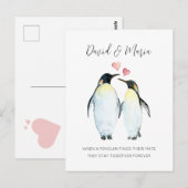 Pinguïn Paar Love You Forever Jubileum Briefkaart (Voorkant / Achterkant)