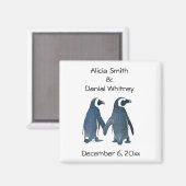 Pinguïn Paar Save the Date Magnet (Voorkant / Achterkant)
