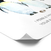 Pinguïn Paar Tortelduifjes Jubileum Poster (Hoek)