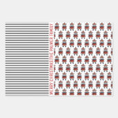 Pinguïn, panda, beer en strepen Kerst Inpakpapier Vel (Voorkant 2)
