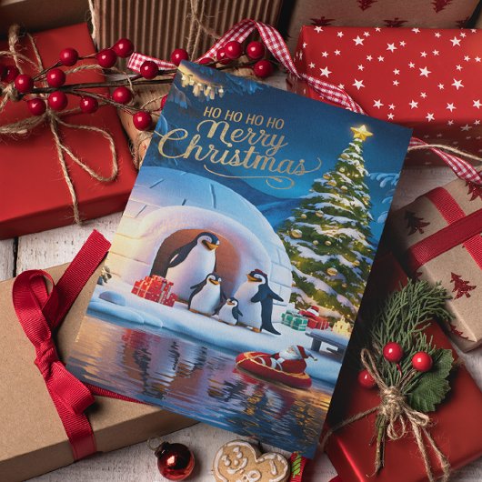 Pinguïn Parade in de Igloo Briefkaart