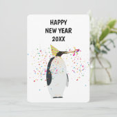 Pinguïn-partner - Dierenfeestdag - Nieuwe jaarkaar Feestdagenkaart (Staand voorkant)