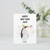 Pinguïn-partner - Dierenfeestdag - Nieuwe jaarkaar Feestdagenkaart (Staand voorkant)