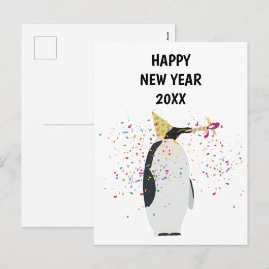 Pinguïn-partner - Dierenfeestdag - Nieuwe jaarkaar Feestdagenkaart (Voorkant / Achterkant)