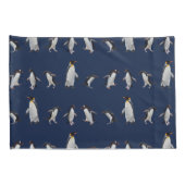 Pinguïn Party Pillowcases (blauw/marine) Kussensloop (Achterkant-Rechts)