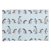 Pinguïn Party Pillowcases (blauw/marine) Kussensloop (Voorkant-Rechts)