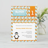 Pinguïn Party uitnodiging (Staand voorkant)