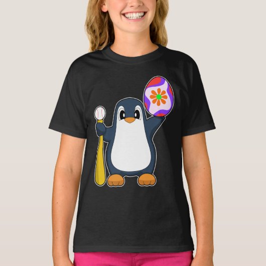Pinguïn Pasen Honkbal T-shirt (Voorkant)