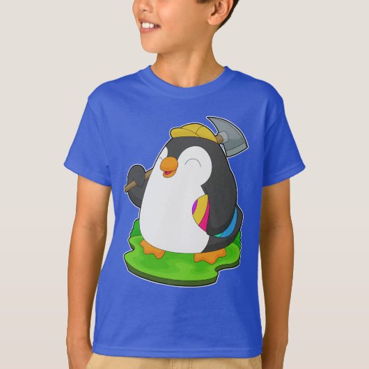 Pinguïn Pasen Mijnwerker T-shirt (Voorkant)