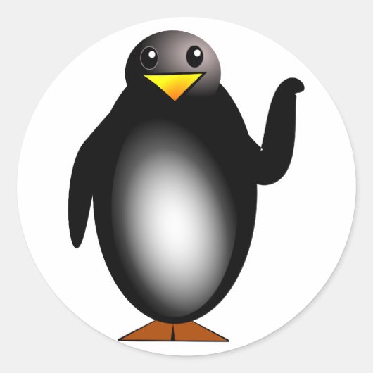 Pinguin penguin ronde sticker (Voorkant)