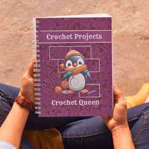 Pinguïn Pensioengeschenken voor Crocheter Moeder O Notitieboek