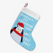 Pinguïn - Persoonlijke Eerste Kerstmis Kleine Kerstsok (Voorkant (Hangend))