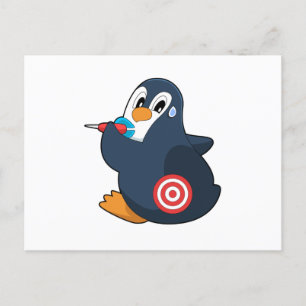Pinguïn Pijlen Dart Bord Briefkaart
