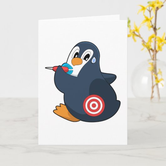 Pinguïn Pijlen Pijl Dartbord Kaart (Gele Bloem)