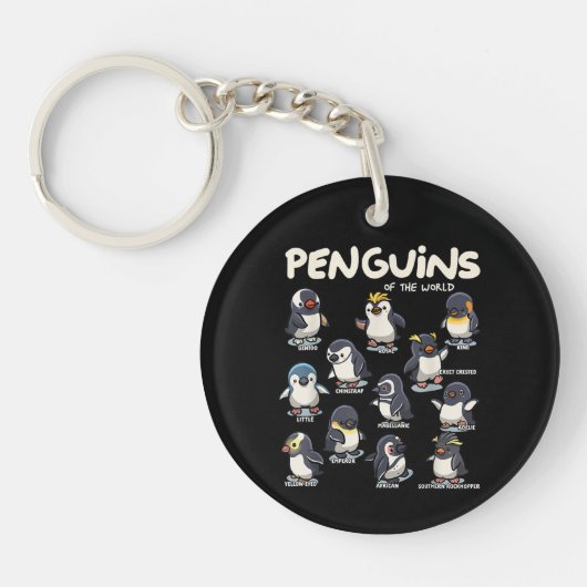 Pinguïn Pinguïns Dieren van de Wereld Pinguïn Lief Sleutelhanger (Voorkant)