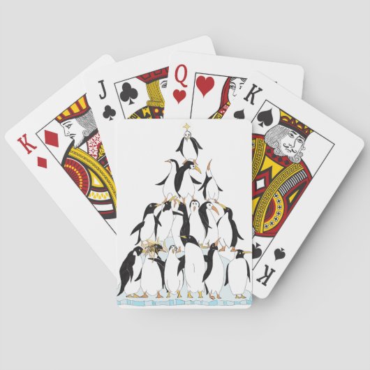 Pinguïn Piramide Grappige Cartoon Pokerkaarten (Achterkant)
