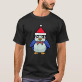 Pinguïn Pixelated Kerstmis Grappige Pinguïn Kerstm T-shirt (Voorkant)