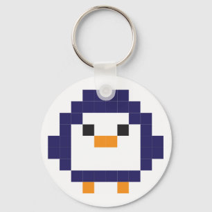 Pinguïn - pixelkunst sleutelhanger