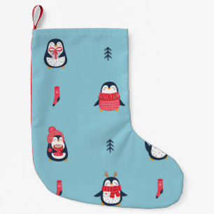 Pinguïn plezier:  naadloze grillen. kleine kerstsok
