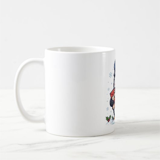 Pinguïn Postbode Kerst Kunst Koffiemok (Links)