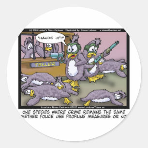 Pinguïn Profileren Grappige Cadeaus T-shirts & Ver Ronde Sticker