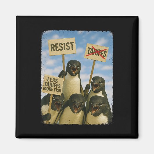 Pinguïn Protest Tegen Tarrifs March Activism Fun Magneet (Voorkant)