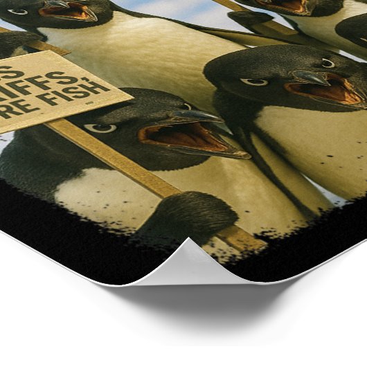 Pinguïn Protest Tegen Tarrifs March Activism Fun Poster (Hoek)