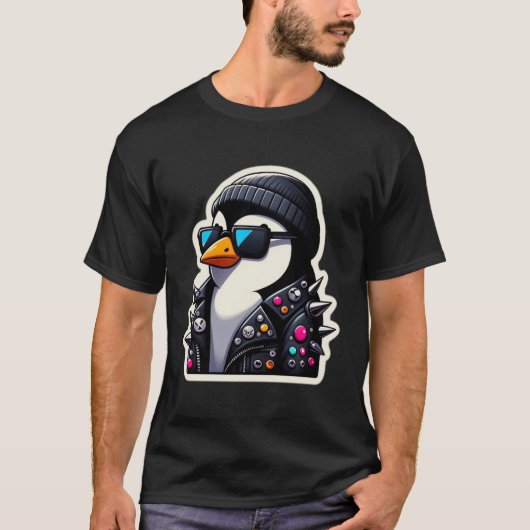 PINGUÏN PUNK ROCKER 9 T-SHIRT (Voorkant)
