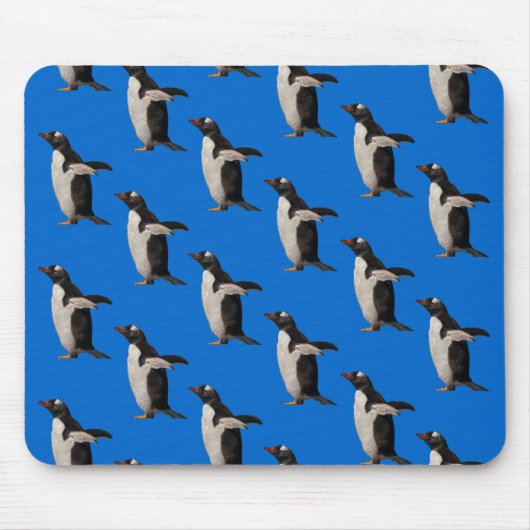 Pinguïn Razernij Muismat (Blauw) (Voorkant)