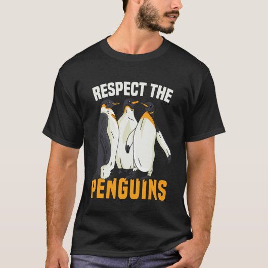 Pinguïn Respecteer De Pinguïns T-shirt (Voorkant)