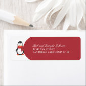 Pinguïn retouradres labels rood (Insitu)