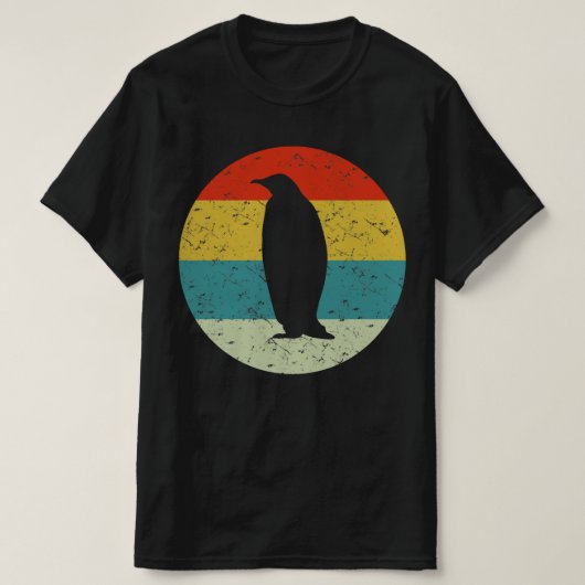 pinguïn retro silhouette 70s t-shirt (Design voorkant)