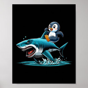 Pinguïn Ridder Haaien Kostuum Zee Dierenliefhebber Poster