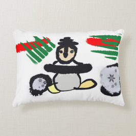 Pinguïn rock Kerstmis Accent Kussen