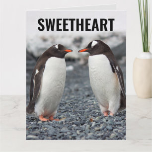 PINGUÏN ROMANTISCHE VERJAARDAG GROTE KAART