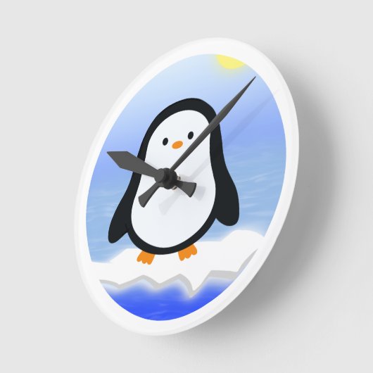 Pinguin ronde klok (Hoek)