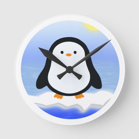 Pinguin  ronde klok (Voorkant)