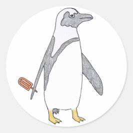pinguïn ronde sticker