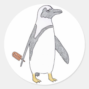 pinguïn ronde sticker