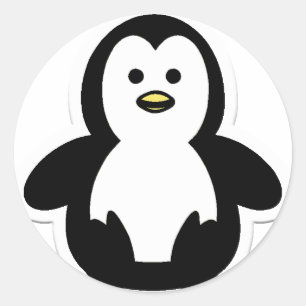 pinguïn ronde sticker