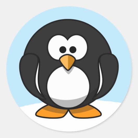 Pinguïn Ronde Sticker (Voorkant)