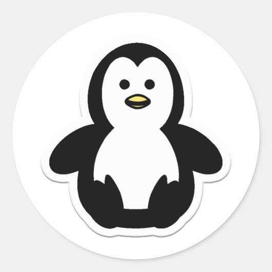 pinguïn ronde sticker (Voorkant)