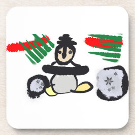 Pinguïn rots Kerstmis Bier Onderzetter