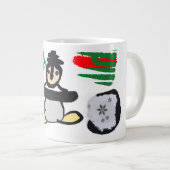 Pinguïn rots Kerstmis Grote Koffiekop (Voorkant rechts)