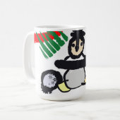 Pinguïn rots Kerstmis Koffiemok (Voorkant links)