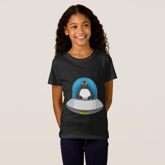 Pinguïn Ruimteschip Ruimte T-shirt (Voorkant volledig)