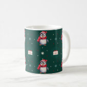 Pinguïn Santa Green Happy Merry Kerstmis patroon Koffiemok (Voorkant rechts)