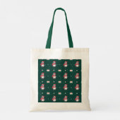 Pinguïn Santa Green Happy Merry Kerstmis patroon Tote Bag (Achterkant)
