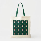 Pinguïn Santa Green Happy Merry Kerstmis patroon Tote Bag (Voorkant)